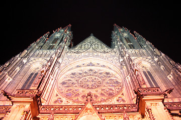 Image showing St. Vitus cathedral at night