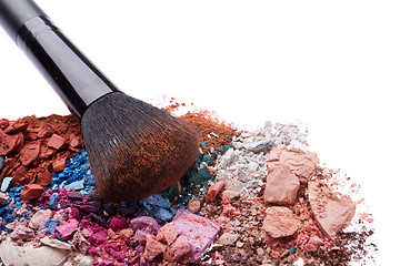 Image showing set of multicolor crushed eyeshadows