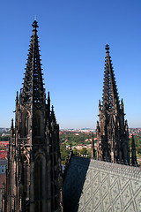 Image showing Towers of St. Vitus cathedral