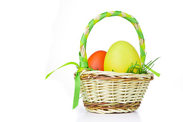 Image showing basket with easter eggs