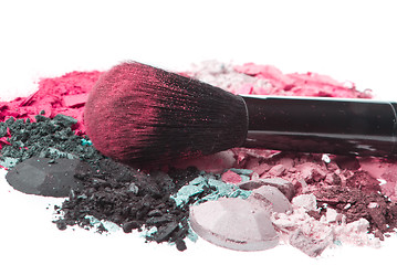 Image showing set of multicolor crushed eyeshadows