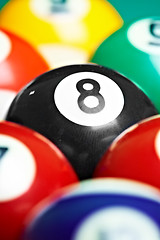 Image showing Photo billiard balls close up