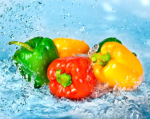 Image showing Pepper and water