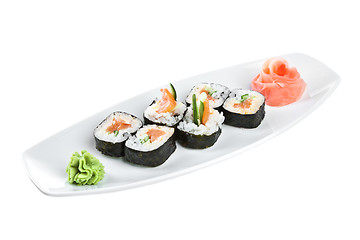 Image showing Sushi (Yasai Roll) on a white background