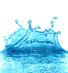 Image showing Sparks of blue water on a white background