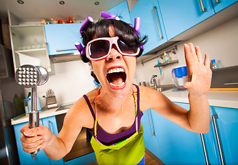 Image showing crazy housewife