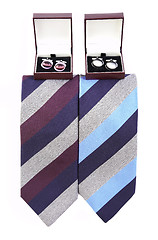 Image showing Man's tie with cuff links