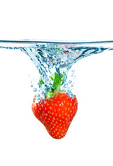 Image showing strawberry and water