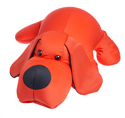 Image showing Red toy dog on a white background