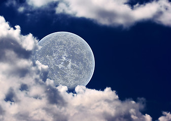 Image showing The moon in clouds