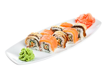 Image showing Sushi (Roll Assorted Omori) on a white background