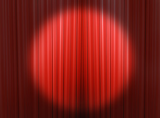 Image showing Headlights light on the curtains