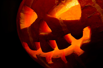 Image showing halloween, old jack-o-lantern on black