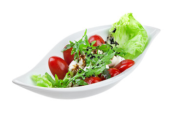 Image showing salad with quail eggs