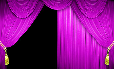 Image showing pink velvet curtains