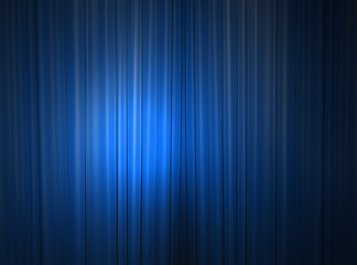 Image showing Blue curtain of a theater