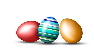 Image showing Colorful Easter eggs on a white background