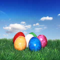 Image showing Colorful Easter egg mix