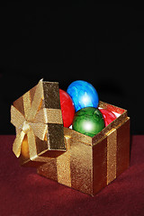 Image showing Easter eggs in a gift box