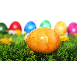 Image showing Yellow egg in the foreground