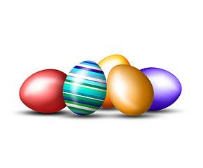 Image showing Happy Easter with colored eggs