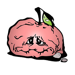 Image showing Red sluggish apple