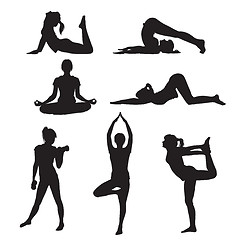 Image showing Girl yoga silhouette