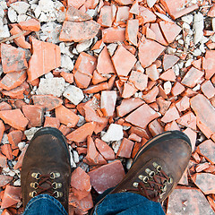 Image showing Worker at a construction site