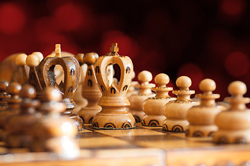 Image showing chess board focus to white king