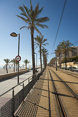 Image showing Beach tram track