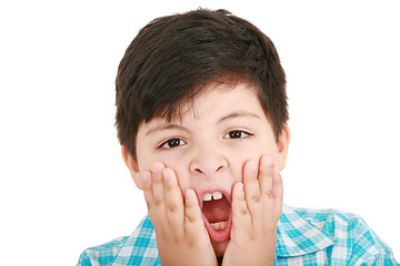 Image showing Excited face of a small boy 