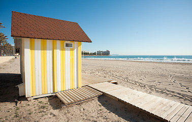 Image showing Wooden beach hut