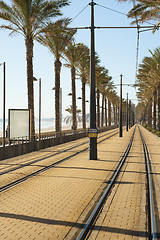 Image showing Coastal tram track