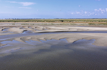 Image showing seascape and beach at low tide on the coast of opal in France