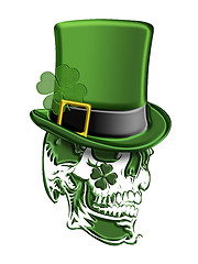 Image showing St Patricks Day Green Skull Leprechaun Hat 