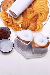 Image showing heart shaped espresso coffee cappuccino cups