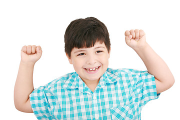 Image showing over happy boy, isolated on white