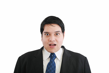 Image showing Shocked businessman isolated on a white background. 