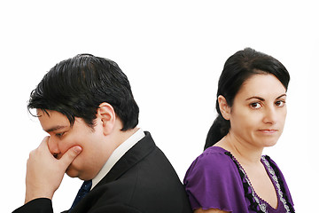 Image showing young couple together in state of troubles 