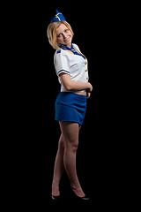 Image showing Young beautiful air hostess