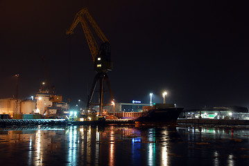 Image showing Larvik harbour at night