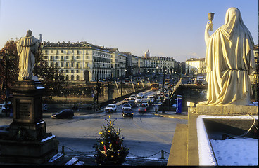 Image showing View of Piazza Vittorio from the church of the 