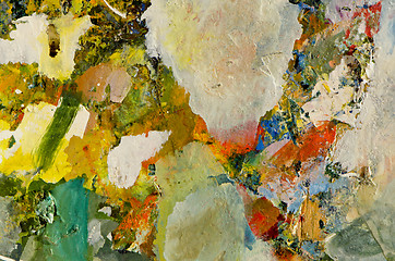 Image showing artist palette of different colors  masterpeace 