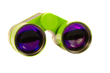 Image showing theater binocular distance zoom green toy isolated 