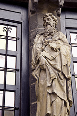 Image showing sculpture library building columns sage man beard 