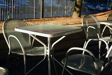 Image showing Outdoor cafe table