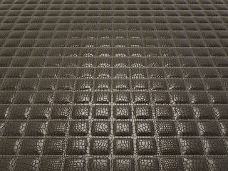 Image showing Black Alligator skin with stitched rectangles