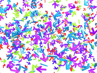 Image showing Chaos: colorful arrows with random direction 