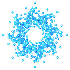 Image showing Water: Liquid shape blue star isolated 