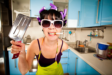 Image showing crazy housewife